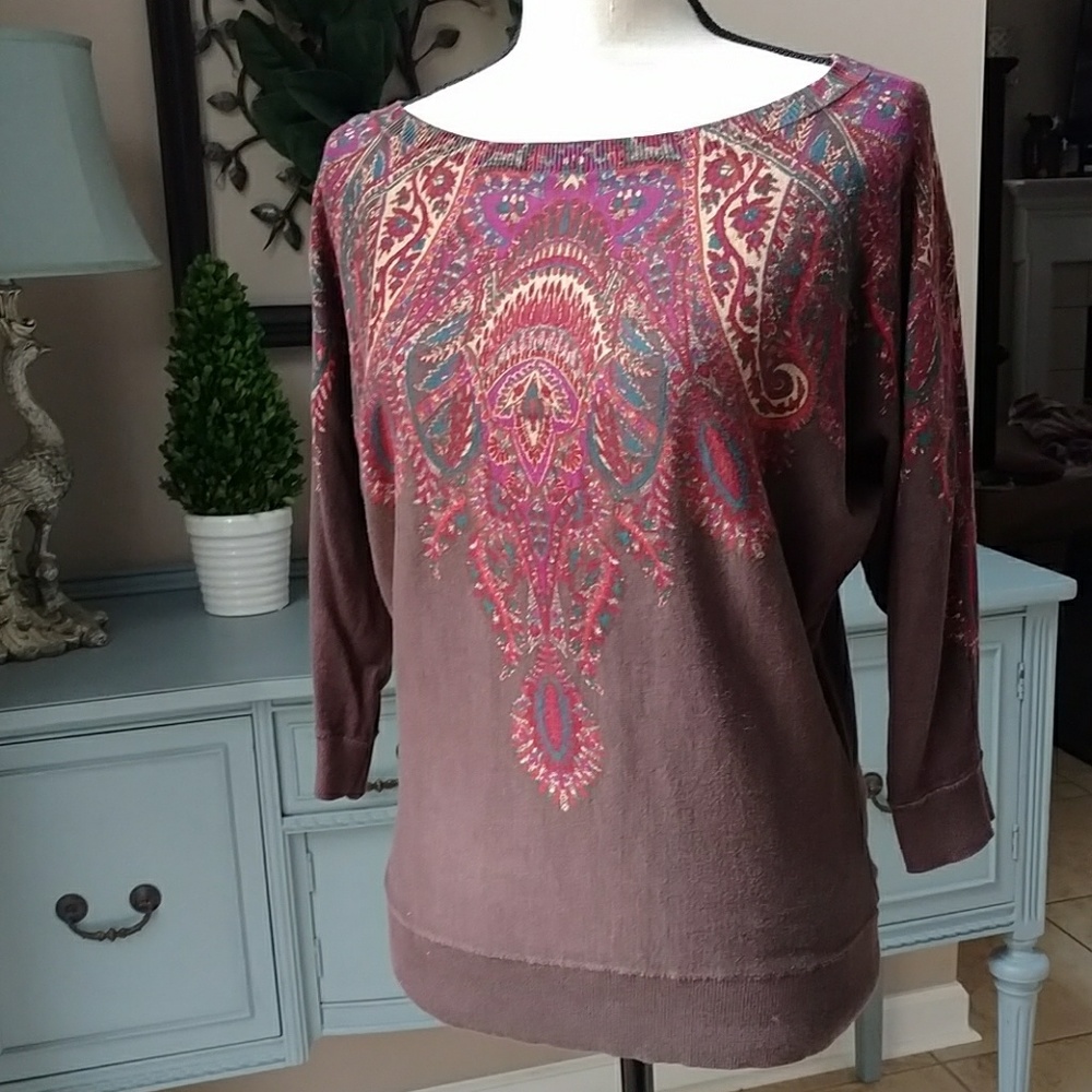 🎉 HP 12/29 🎉 Chaps Brown 3/4 Sleeve Sweater